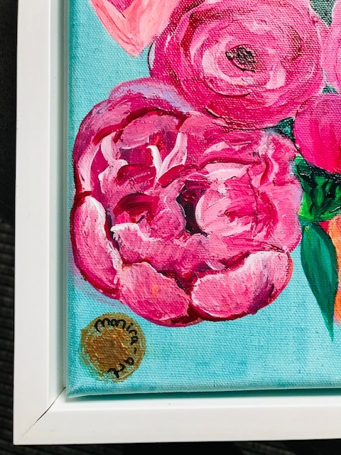 FLOWER LOVE - Original Gemälde im Rahmen