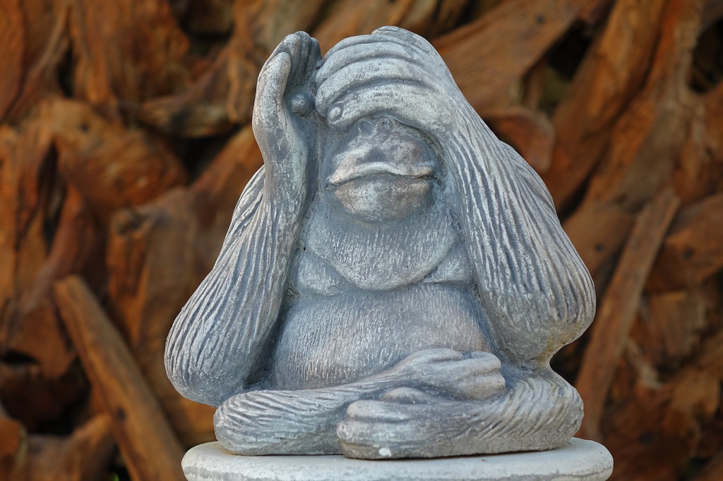 Affe-nicht-sehend Affen Steinfiguren - Nicht gehört, nicht gesprochen, nicht gesehen