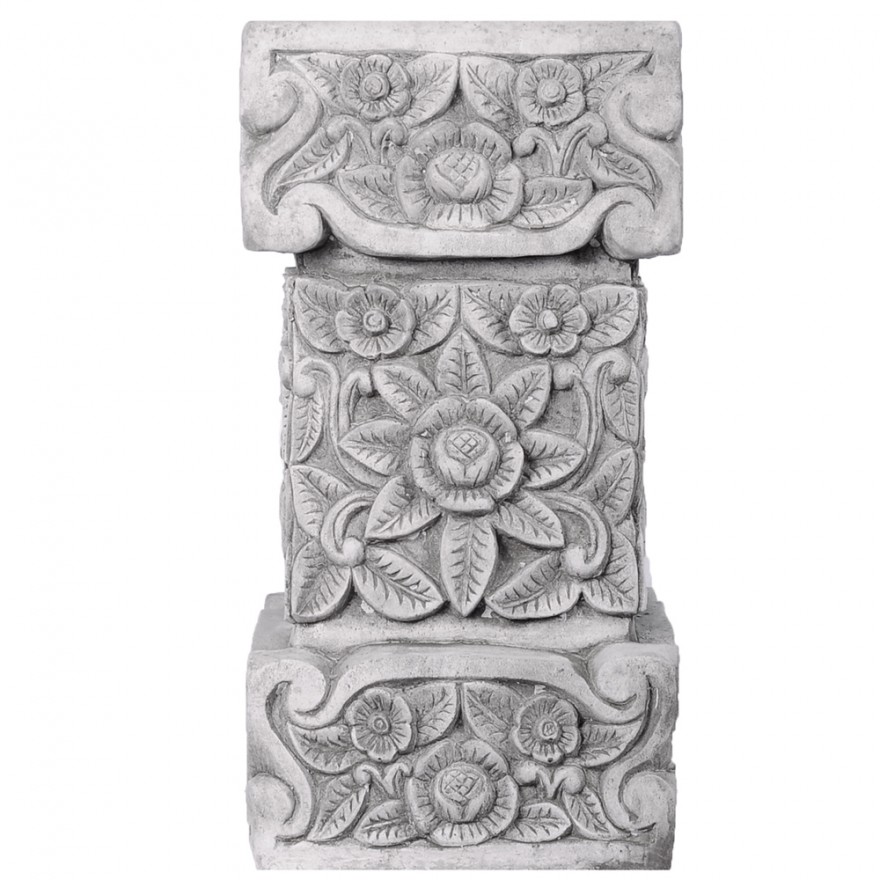 Verzierter-Sockel-mit-Blumen Verziehrter Ganesha Sockel