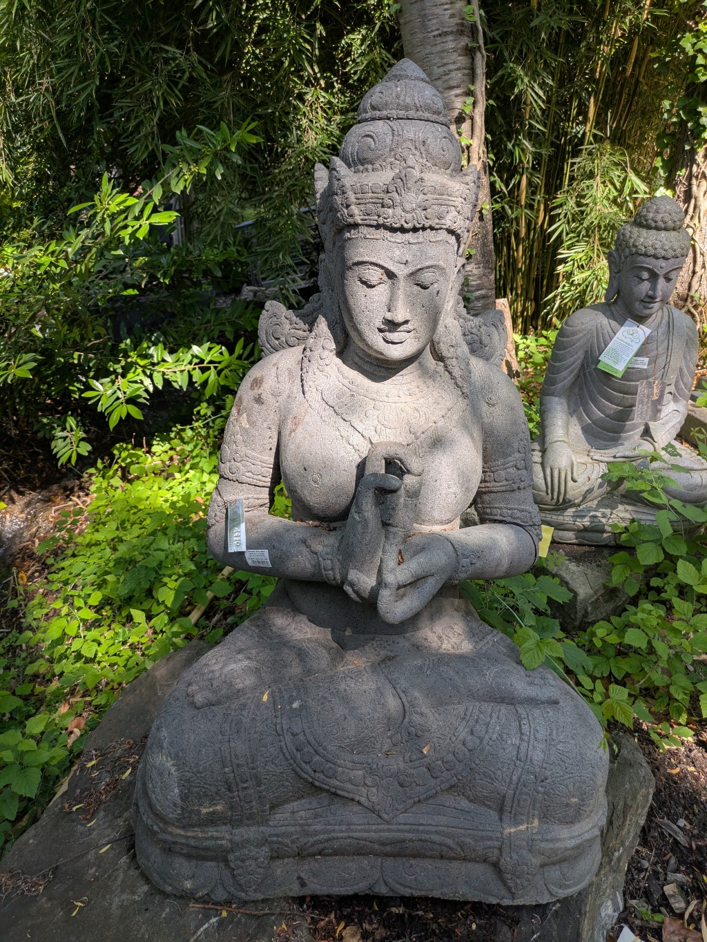 Dewi Sri sitzend Rad der Lehre -102cm Dewi Sri sitzend Rad der Lehre -102cm