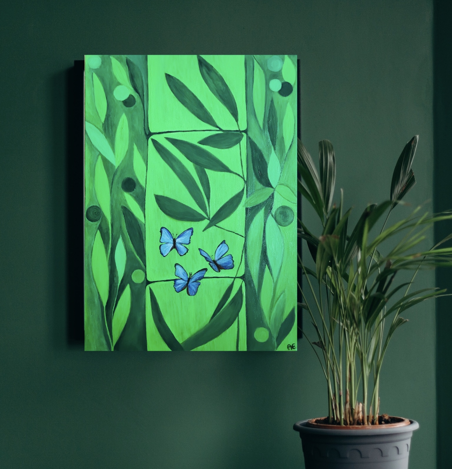 0C5CB1AB-229E-4BEC-AE59-9BC50D8CD869 Green Magic painting- Original und print