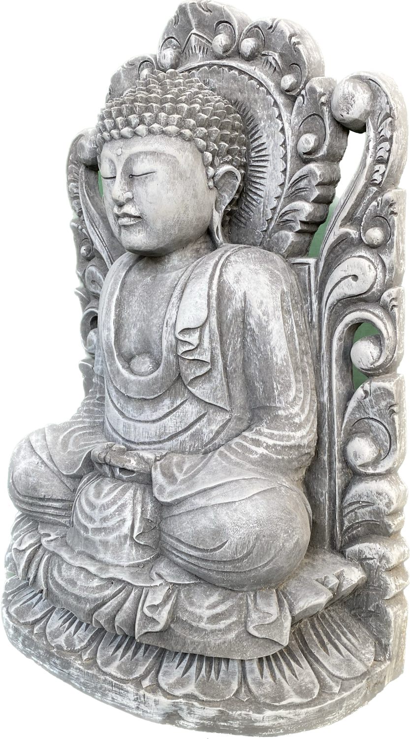Bodhi, sitzender Buddha mit Relief 52cm