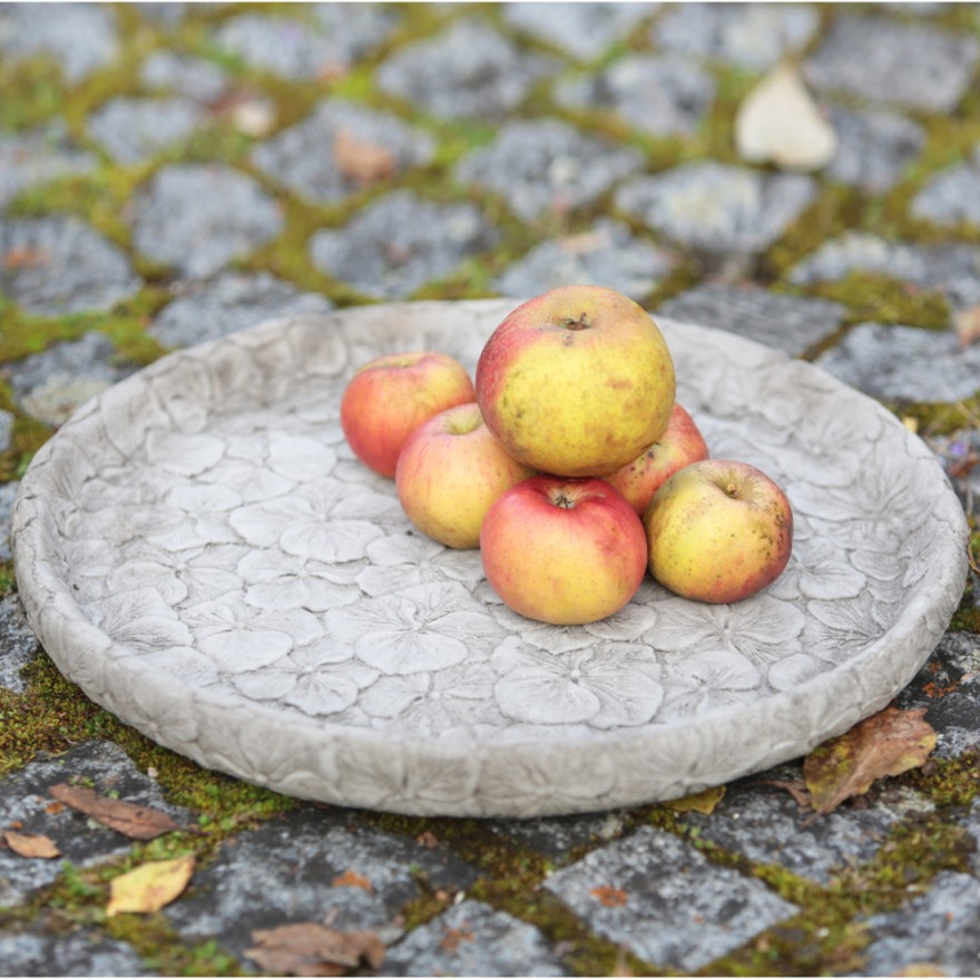 Flache-Blumen-Schale Blumenmuster Steinschale