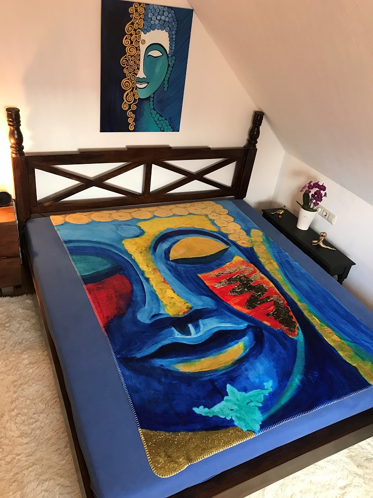 Buddha-blanket-2 Kuscheldecke mit Kunstdruck - art blanket