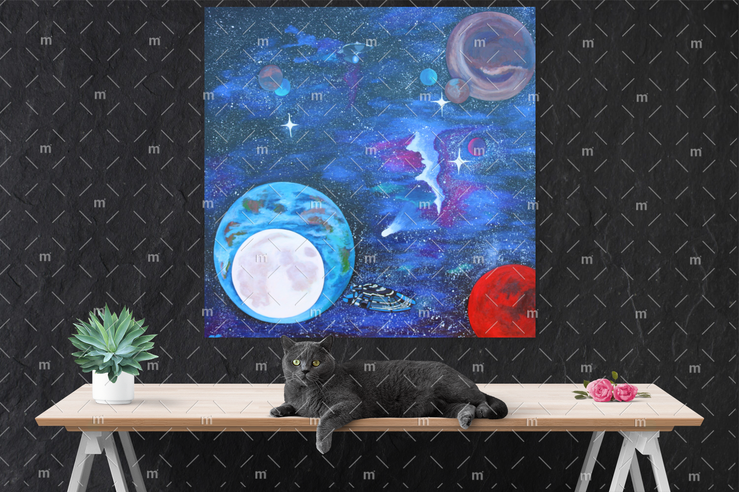 Universe-Mock-UPakcC2nd3E3sC4 Universe painting - Original and print