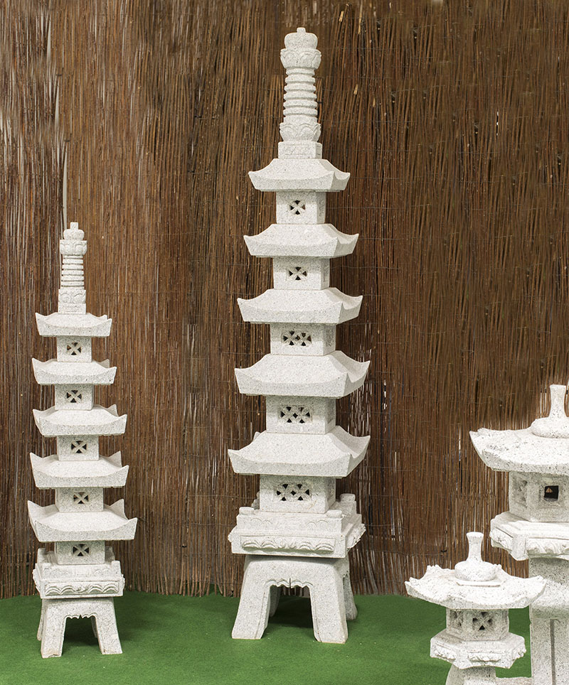 Japanische Steinpagode, 5 Ebenen aus Granitstein