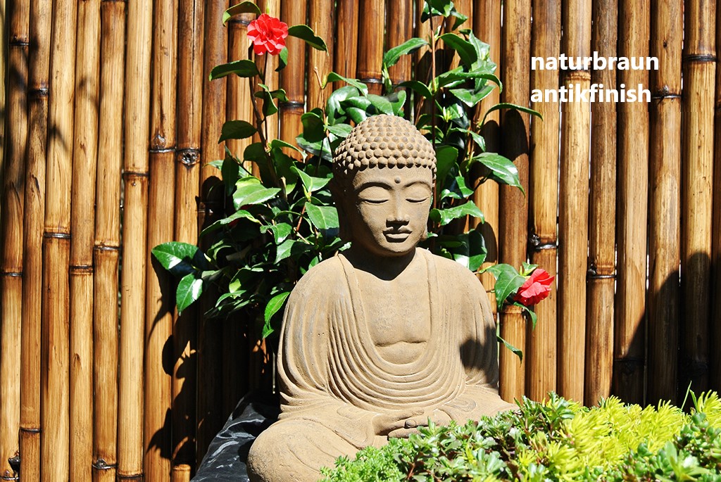 Jap-Buddha-braun Japanischer Buddha aus Lavastein - 40cm