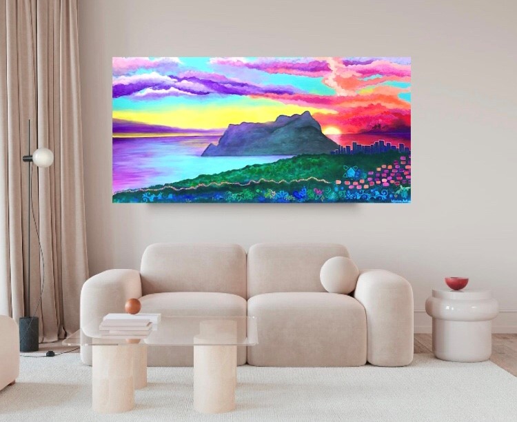 Vista a Ifach painting - Print