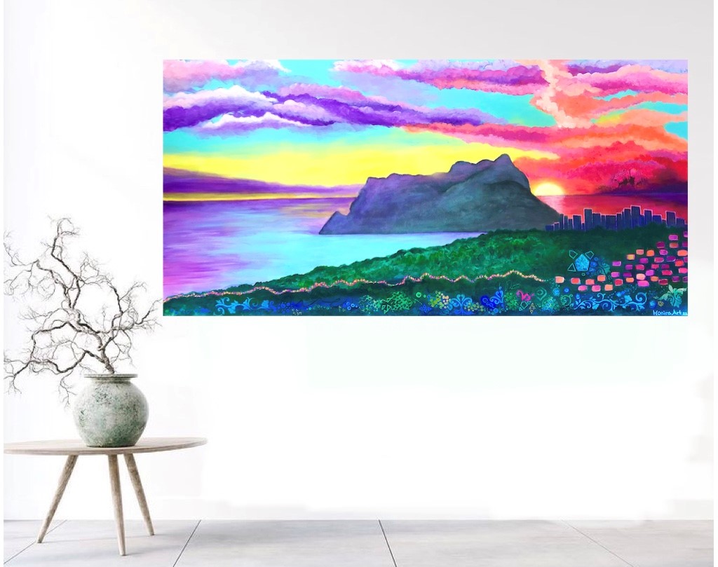 Vista a Ifach painting - Print