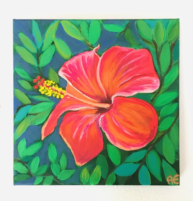 5806A608-F618-4E7A-AC63-22021BC68BDC Exotic Hibiskus Kolibri painting - original and print