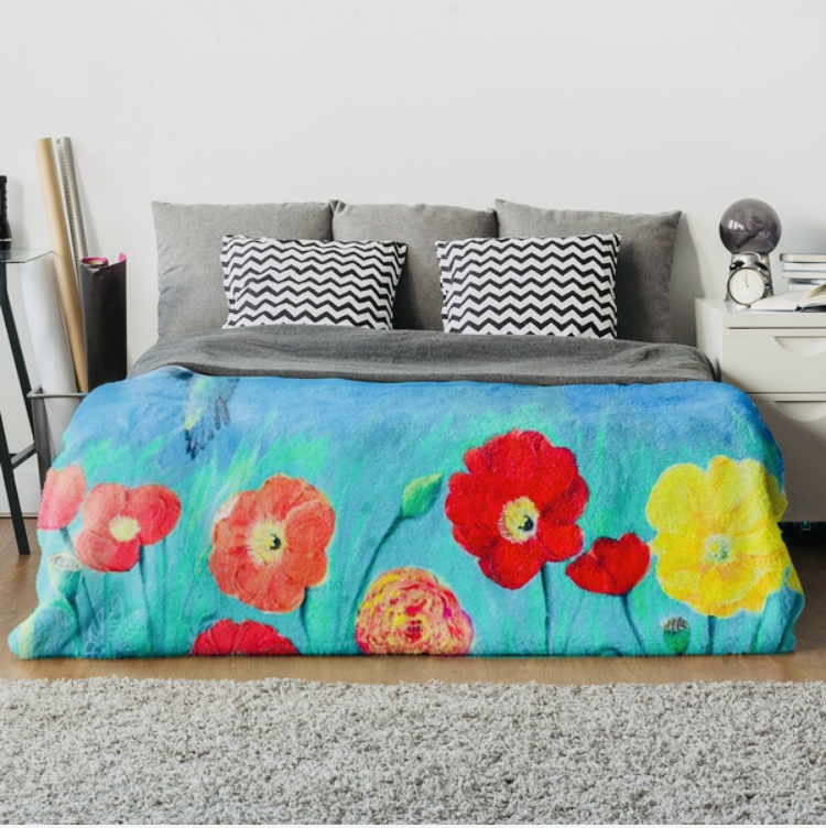 6BE0C84B-3DE9-41DA-A61D-2C1FD645E9A5 Kuscheldecke mit Kunstdruck - art blanket
