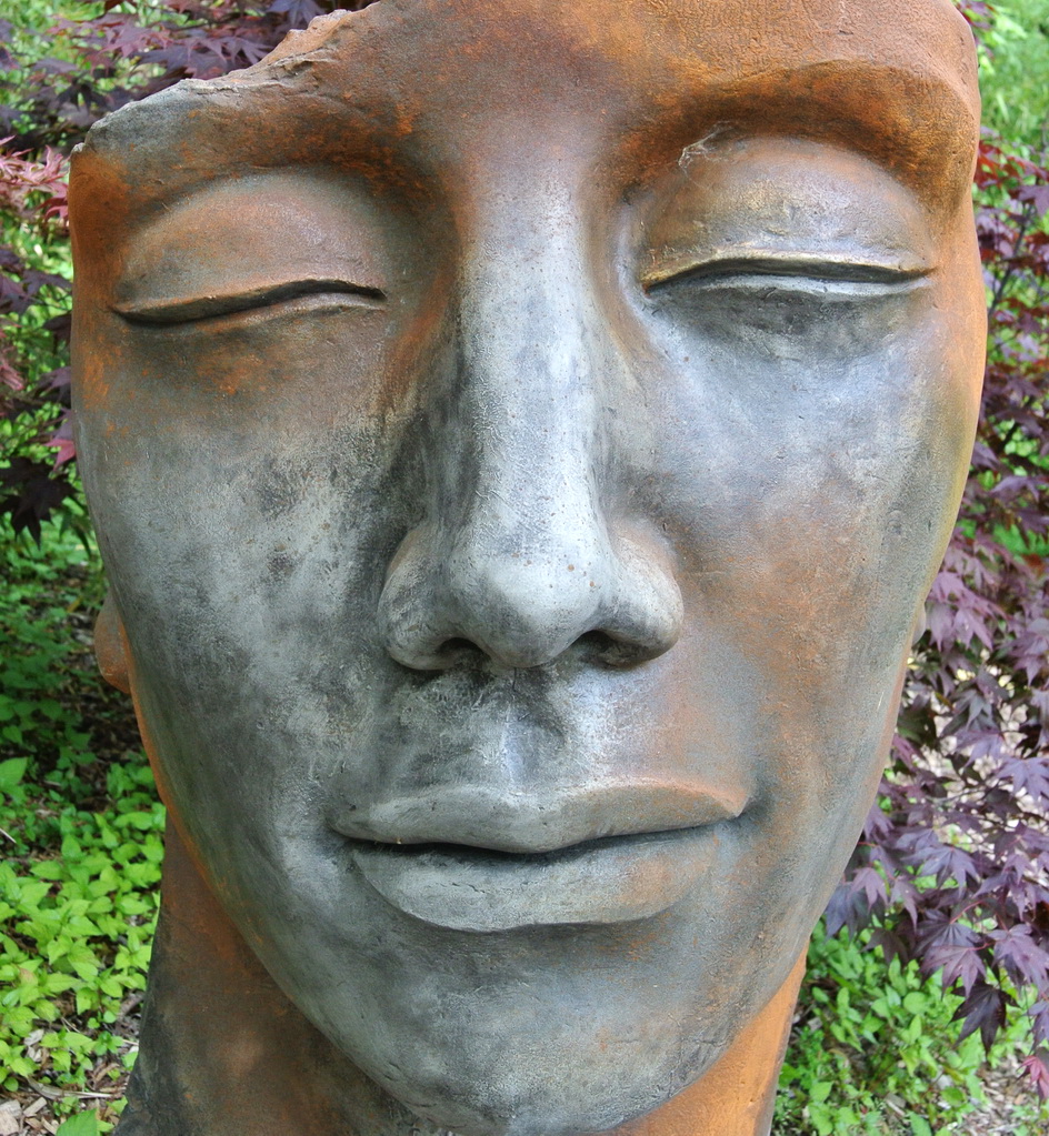 Gesicht-Mann-rost-nah Gesicht Mann - Rosteffekt -115cm