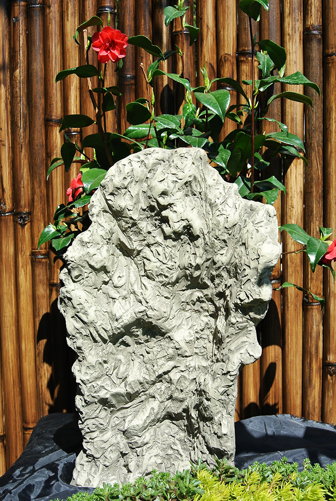Gesicht Frau - Steingrau - Antikstein  50 cm