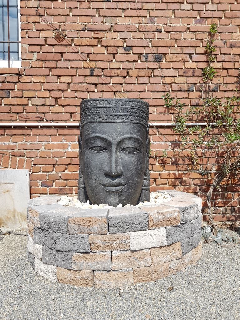 Khmer-Kopf2 Angkor Wat Brunnen mit Khmer Kopf 85cm