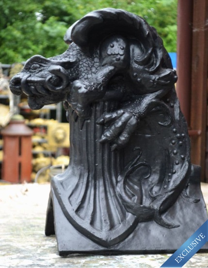 Gotischer-Drache-schwarz2 Gotischer Drache - Dachreiter