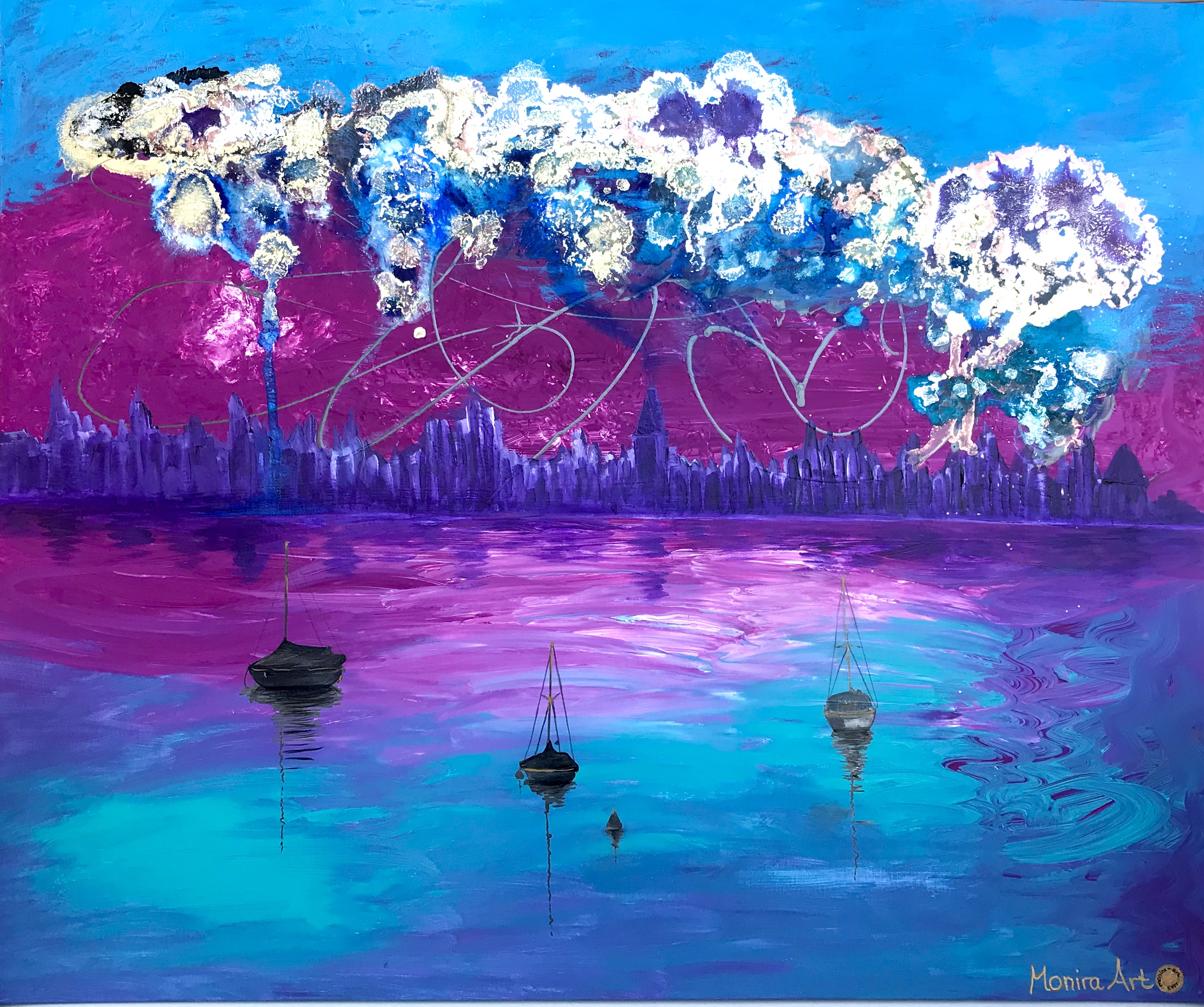 MAGICAL CITY - Original painting and print