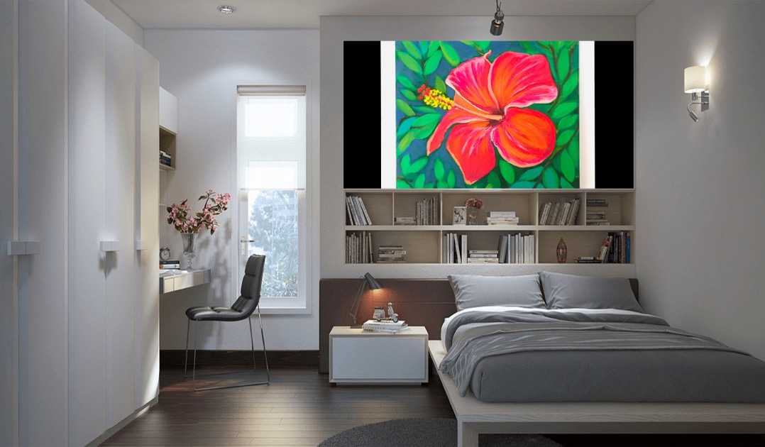 049E44C7-624A-4CBE-B913-4E1CF7438D4B Exotic Hibiskus Kolibri painting - original and print