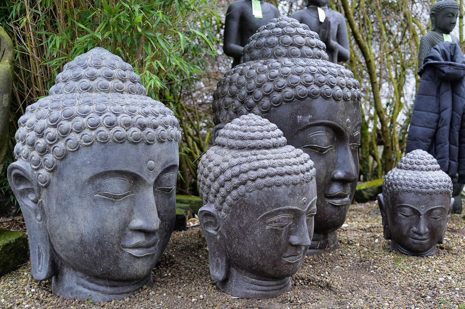 Buddha Kopf in vier Größen