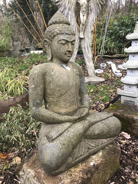 Sitzender Buddha aus Greenstone - 100cm