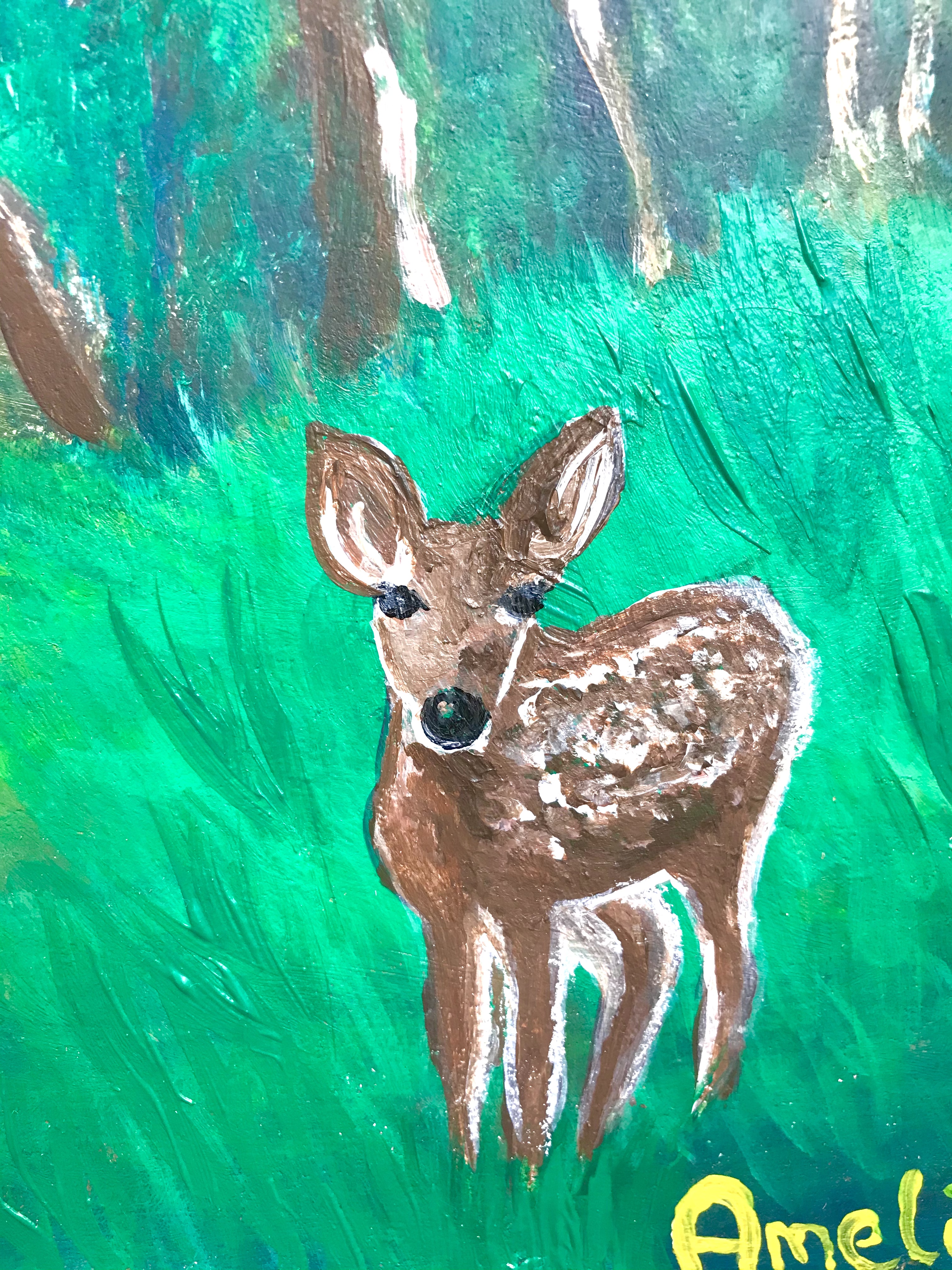 Bambi Dream - Original Painting on wooden board