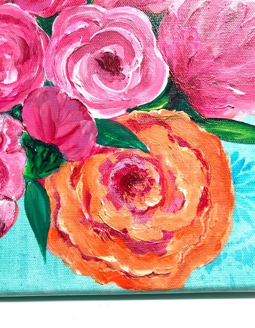 FLOWER LOVE - Original Gemälde im Rahmen