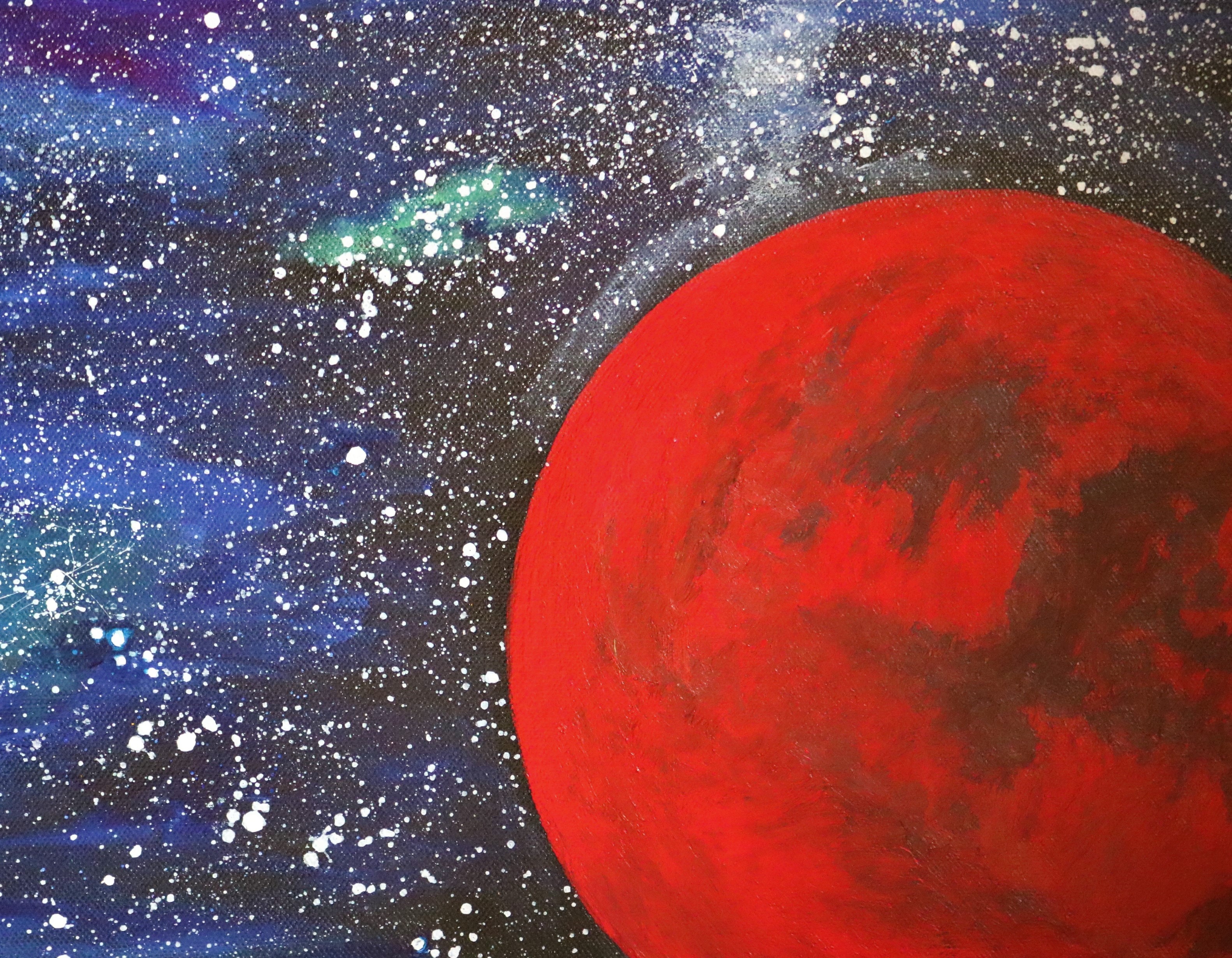 mars-close-up Universe painting - Original and print