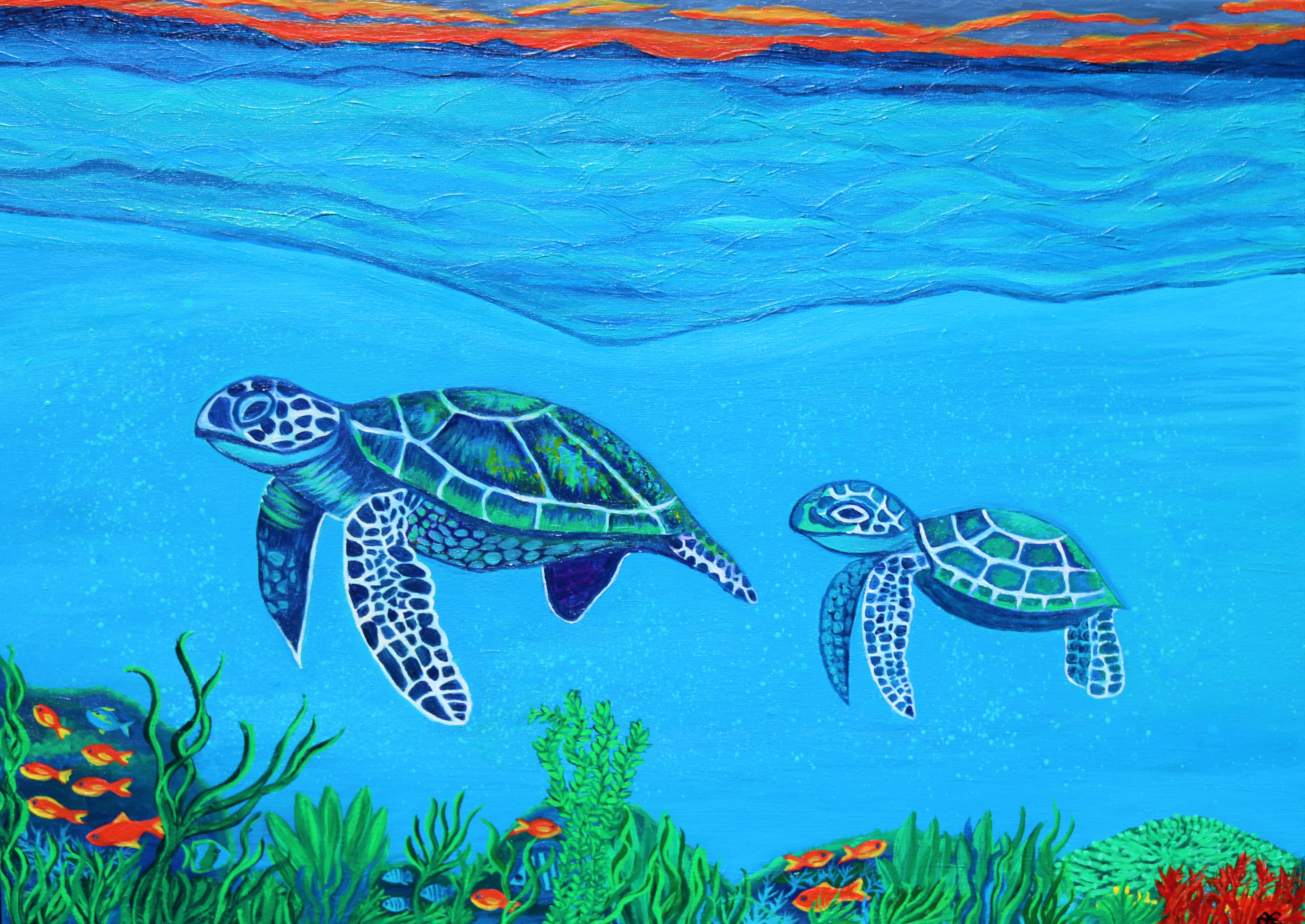turtle-good Handtuch mit Kunstdruck - art towel Monira Art