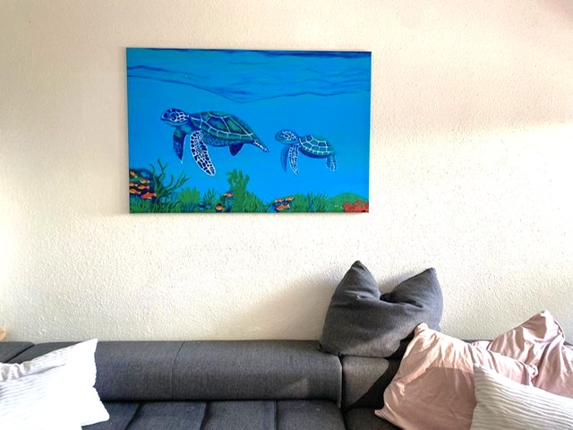 Turtle family painting - print