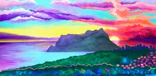 Vista a Ifach painting - Print