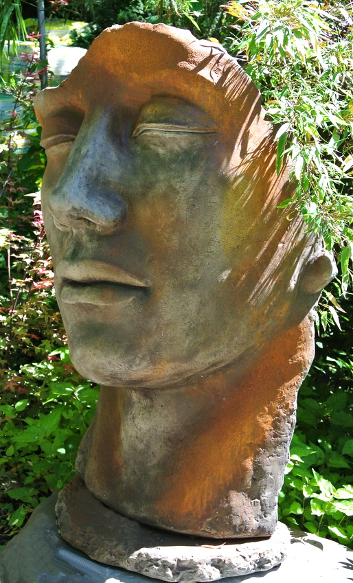 Gesicht-Mann-Seite-rost Gesicht Mann - Rosteffekt -115cm