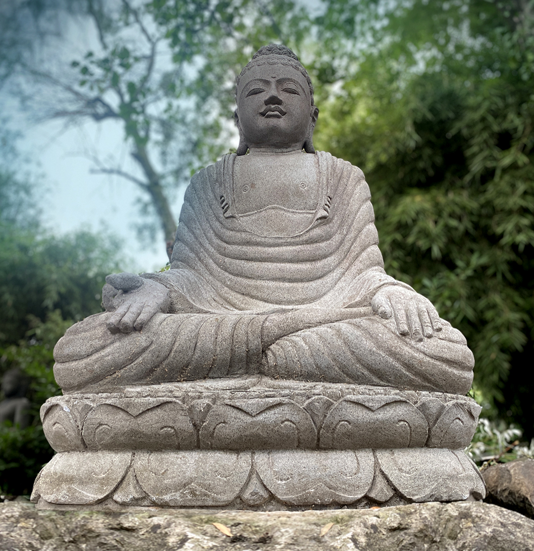 Sitzender Buddha im Bhumisparsa Mudra - 110cm