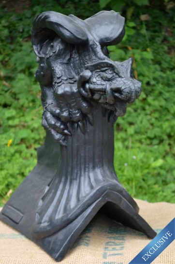 Gotischer-Drache-schwarz Gotischer Drache - Dachreiter