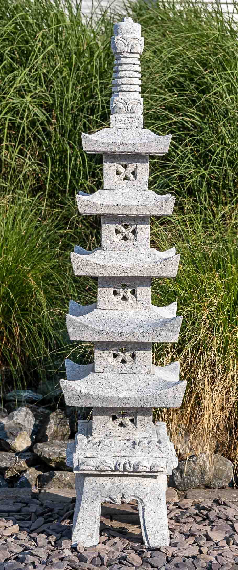 Japanische Steinpagode, 5 Ebenen aus Granitstein