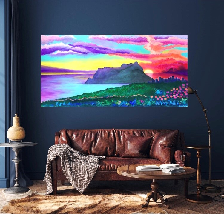 Vista a Ifach painting - Print