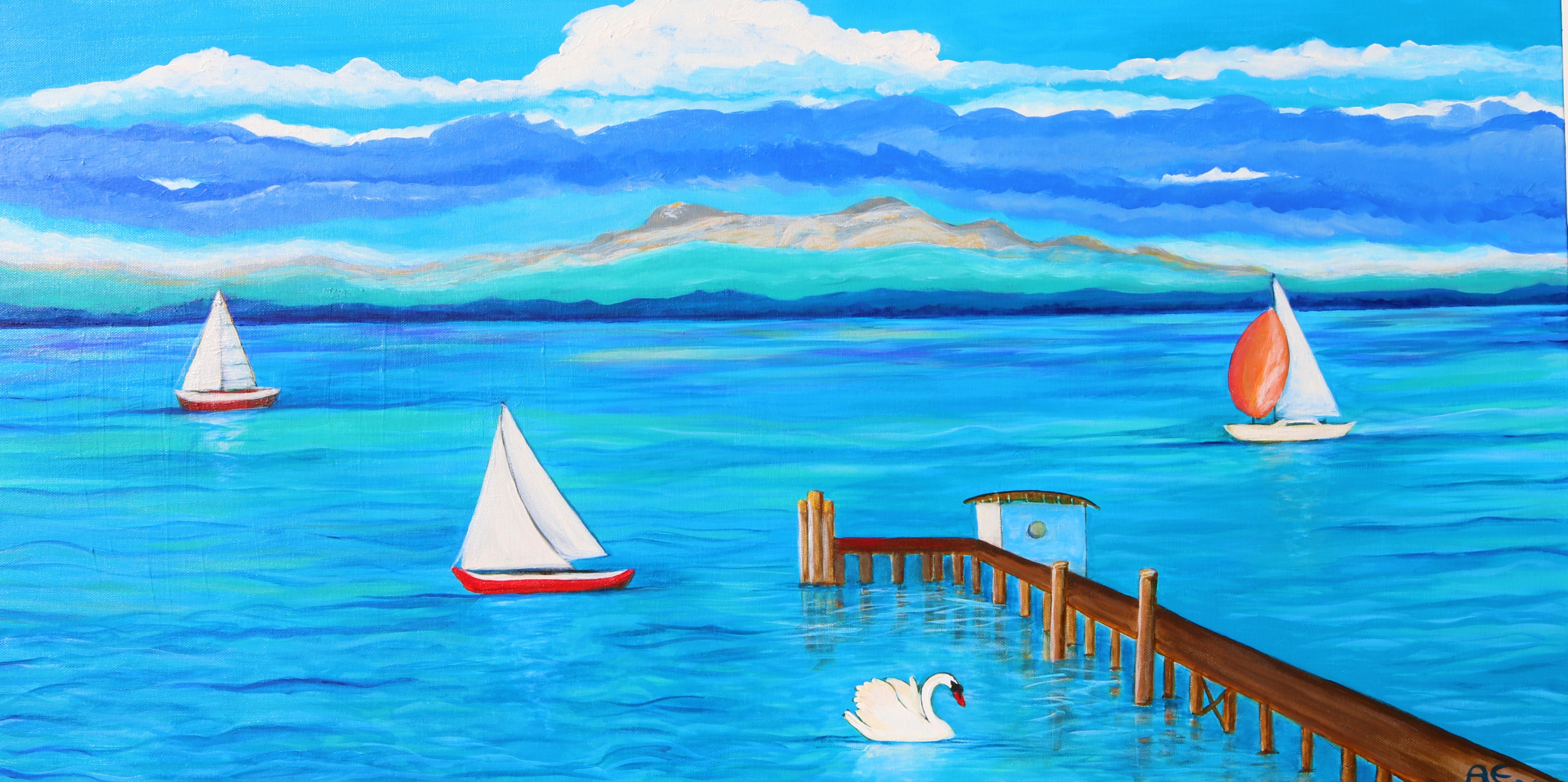 Sparkle-Waters SPARKLE LAKE painting - Original und Print
