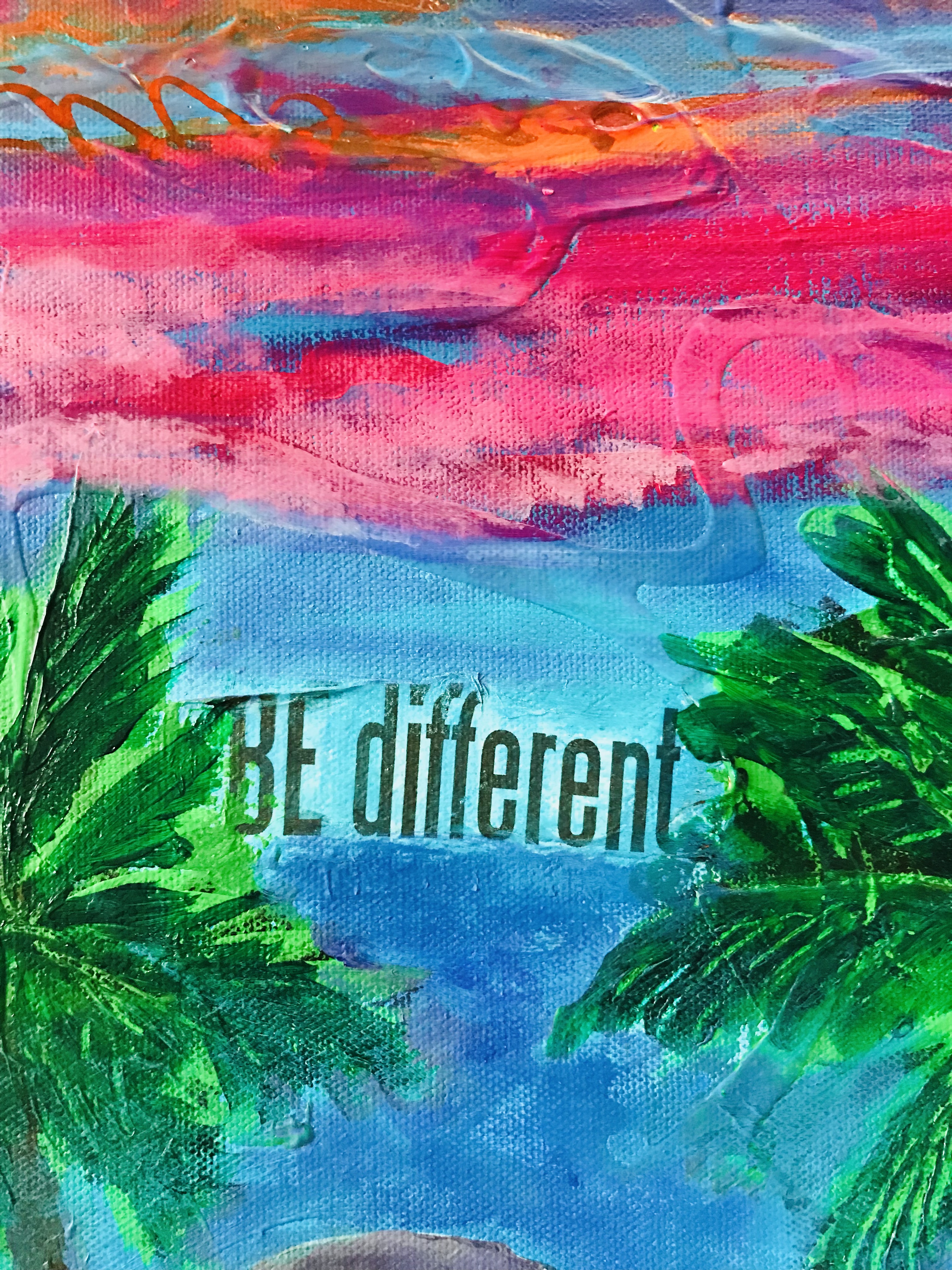 BE DIFFERENT - Kunstdruck auf Leinwand