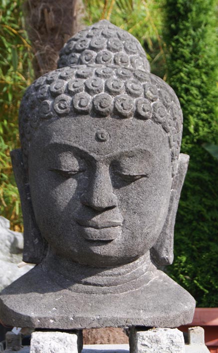 Großer Buddhakopf - Lavastein 70cm | Buddha Köpfe | Buddha ...