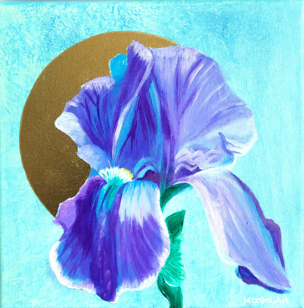 BLUE BEAUTY - Original Gemälde im Rahmen