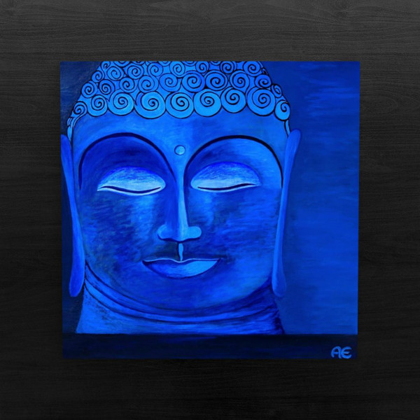 Blue Buddha painting - print