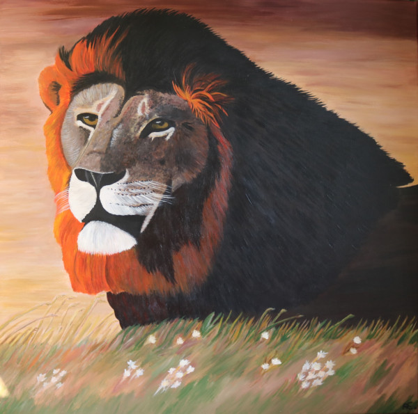 Lion painting - print